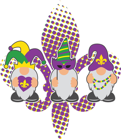 Funny Mardi Gras Gnomes Kids Hoodie